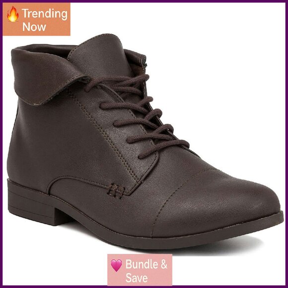 Lace-Up Ankle Booties with Collar Cushioned Insole 4
